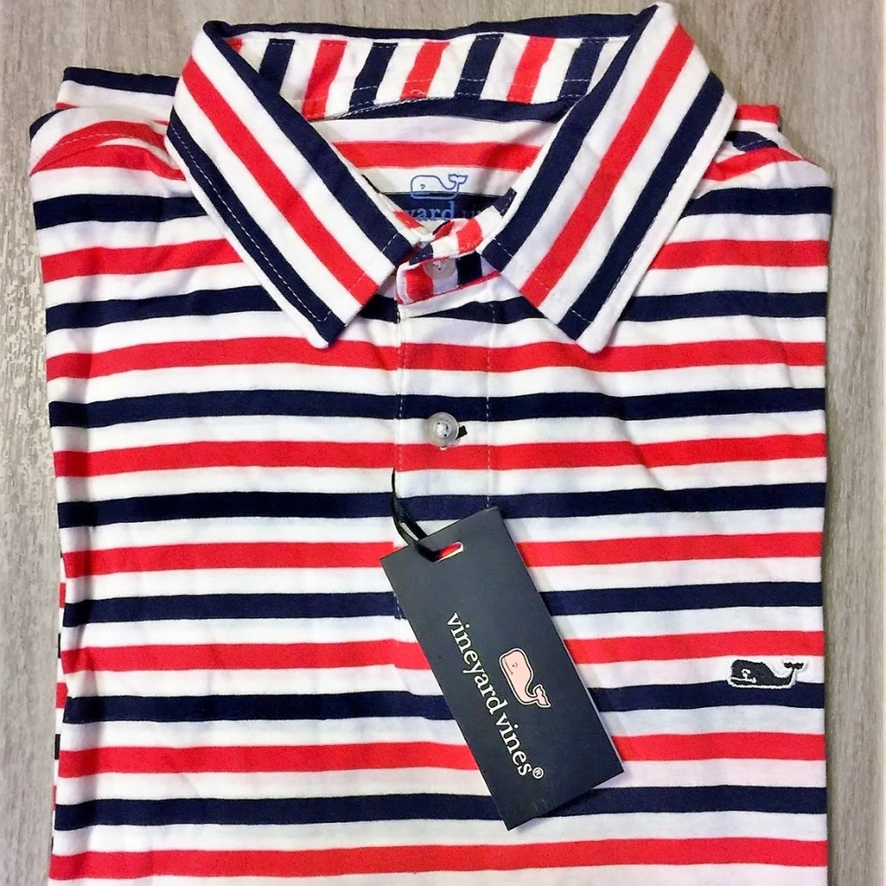 New With Tags Vineyard Vines Striped Polo Small